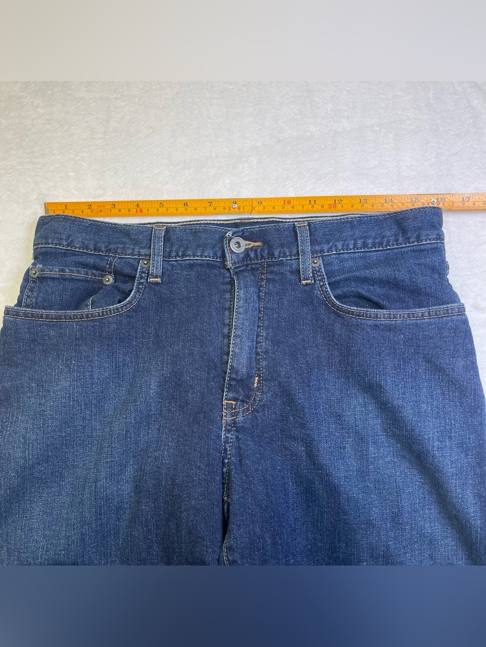 Eddie Bauer Men's 33x32 Straight Leg Flannel Lined Jeans Dark Wash Hunting - Picture 6 of 7